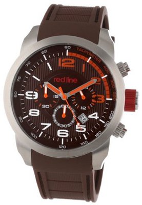 red line RL-60003 Overdrive Chronograph Brown Textured Dial Brown Silicone