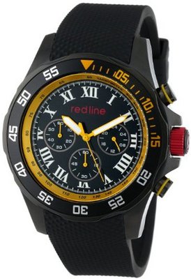 red line RL-60054 Chronograph Black Dial Black Textured Silicone