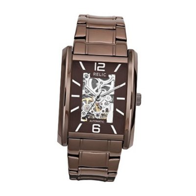 Relic by Fossil Allen Skeleton Display Automatic Brown Stainless Steel ZR77235
