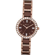 Relic by Fossil Kerri Glitz Analog Rose Gold Brown ZR34145