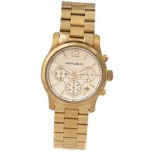 Republic Stainless Steel Chronograph , Gold