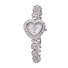 Ladies Luxury Crystal Diamond Heart Silver Bracelet Platinum Plated-RCW06