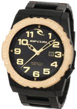 Rip Curl A2547-MGO "Cortez" Brass-Plated Stainless Steel and Black Polyurethane