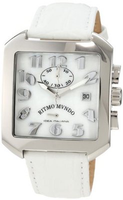Ritmo Mundo Unisex 608/6 White Mother of Pearl Classic Quartz Chronograph