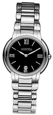 Roamer Dreamline Grande Classe Quartz with Black Dial Analogue Display and Silver Stainless Steel Bracelet 652857 41 53 60