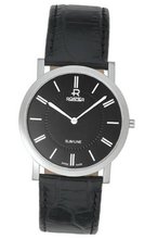 Roamer Slim-Line Quartz with Black Dial Analogue Display and Black Leather Strap 937830 41 55 09