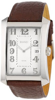 Roberto Bianci P232_WHT_SIL Classic Brown Leather Strap