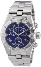 Stainless Steel Case and Bracelet Blue Dial Date Display Chronograph