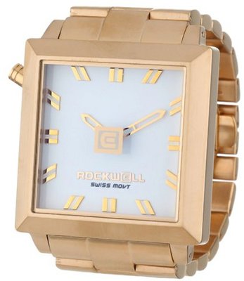 Rockwell Time Unisex FF105 50mm2 Gold-Plated Stainless Steel with White Dial