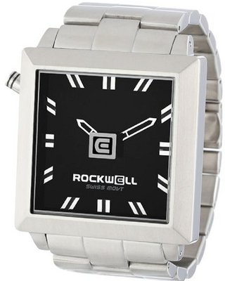 Rockwell Time Unisex FS102 50mm Squared Stainless Steel Silver and Black