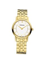 Rodania Swiss Elios Quartz with White Dial Analogue Display and Gold Stainless Steel Gold Plated Bracelet RS2504660