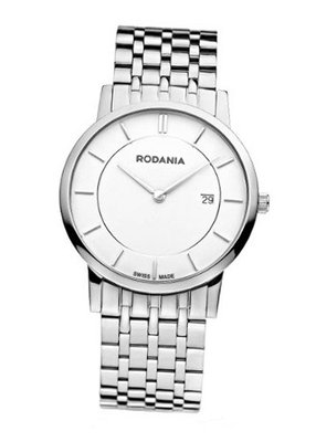 Rodania Swiss Elios Quartz with White Dial Analogue Display and Silver Stainless Steel Bracelet RS2504540