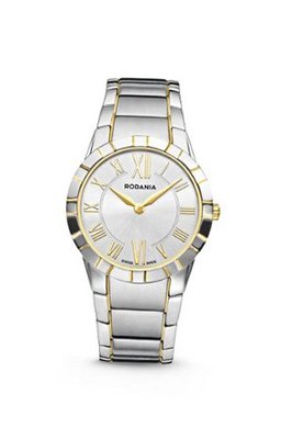 Rodania Swiss Salina Quartz with Silver Dial Analogue Display and Silver Stainless Steel Gold Plated Bracelet RS2507982