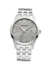 Rodania Swiss Sport 100 Quartz with Grey Dial Analogue Display and Silver Stainless Steel Bracelet RS2506548