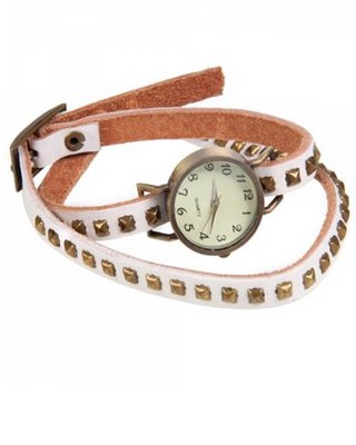 RoKo Square Studs Cow Leather Arabic Numbers Dial Bracelet Bangle Wrist
