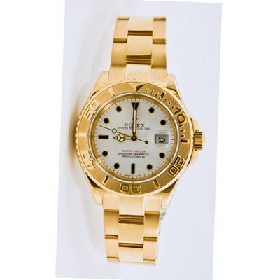 Rolex 18k Yellow Gold Yachtmaster Model 16628 White Dial