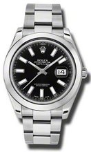 Rolex Datejust II Black Dial Stainless Steel Automatic 116300BKSO