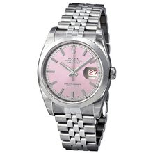 Rolex Datejust Pink Dial Stainless Steel Jubilee Bracelet 116200PSJ