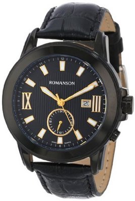 Romanson TL0381MM1BA31G Modern Swiss Quartz Date Function Dual Time Luminous Hands and Markers