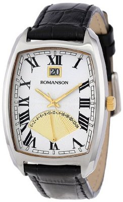 Romanson TL0394MM1CAS1G Classic Precision Quartz Date and Retrograde Dual Time Zone 24 Hour GMT Function