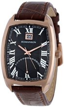 Romanson TL0394MM1RA36R Classic Precision Quartz Date and Retrograde Dual Time Zone 24 Hour GMT Function