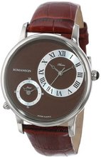 Romanson TL1212MM1WAB2W Classic Swiss Quartz Dual Time Zone Stainless Steel