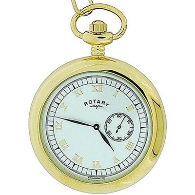 Rotary Gents Gold Tone Metal Pocket Sub-Dial On 12 Inch Chain MP00731/01