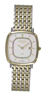 Rotary Quartz with White Dial Analogue Display and Two Tone Stainless Steel Bracelet GB08101/02