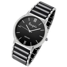 Rougois Luxe Series Black Ceramic Steel with Crystal Accents