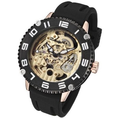 Rougois Skeleton Automatic Mechanical Rose Gold Case & Lugs