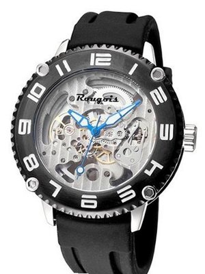 Rougois Skeleton Automatic (self-winding) with Black Bezel 3285M-RB