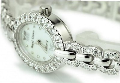 Royal Crown 2100 Jewelry Diamond Waterproof Oval Dial Stainless-steel Wrist