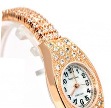 Royal Crown 2502RG Jewelry Diamond Oval Dial Rose-golden Stainless Steel Wrist
