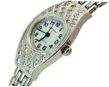 Royal Crown 2502SG Jewelry Diamond Oval Dial Silver Stainless Steel Wrist