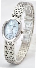 Royal Crown 6309 Jewelry Waterproof Silvery Round Dial Stainless Steel es for Woman