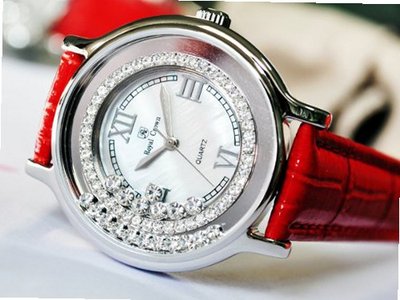 Royal Crown Ladies Genuine Leather Strap Red