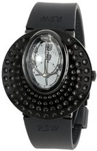 RSW 7130.1.R1.5.00 Moonflower Black IP Stainless Steel Silver Discs Automatic Rubber