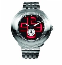 RSW 9130.BS.S0.14.00 Volante Black And Red Designed Luminous Sub-Second Stainless Steel Bracelet
