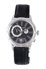 RSW 9140.BS.L1.1.D0 Consort Oval Black Leather Diamond Dual Time Date