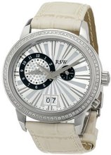 RSW 9140.BS.L5.5.D1 Consort Oval Off-White Leather Diamond Dual Time Date