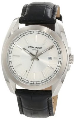 Rudiger R1001-04-001L Dresden Black Leather Silver Dial