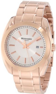 Rudiger R1001-09-001 Dresden Rose Gold IP Silver Dial Date