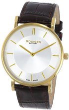 Rudiger R2400-02-001 "Kassel" Yellow Gold Ion-Plated Stainless Steel and Brown Leather Band