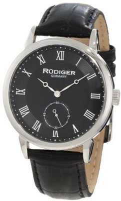 Rudiger R3000-04-007L Leipzig Black Leather Black Dial Roman Numeral