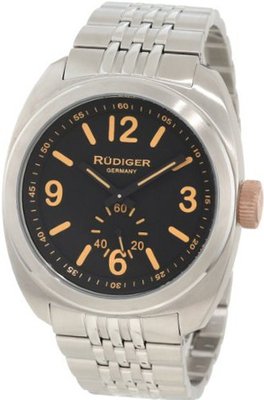 Rudiger R5001-04-007.13 Siegen Two-tone Stainless Steel Bracelet Black Dial