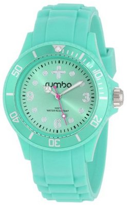 RumbaTime Unisex 12535 Perry Silicone 38MM Aqua Modern Stylish Analog