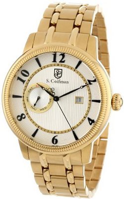 S. Coifman SC0198 Silver Textured Dial 18k Gold Ion-Plated Stainless Steel