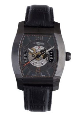 Saint Honore 880092 7NRFO Monceau Automatic Tonneau Black PVD Leather Exhibition