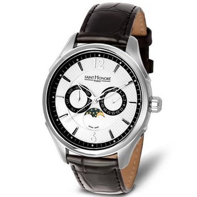 Saint Honore Carrousel 850050 1ABAN 42mm Stainless Steel Case Black Calfskin Synthetic Sapphire