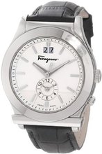 Salvatore Ferragamo F62LDT9902 S009 1898 Stainless Steel with Black Leather Strap